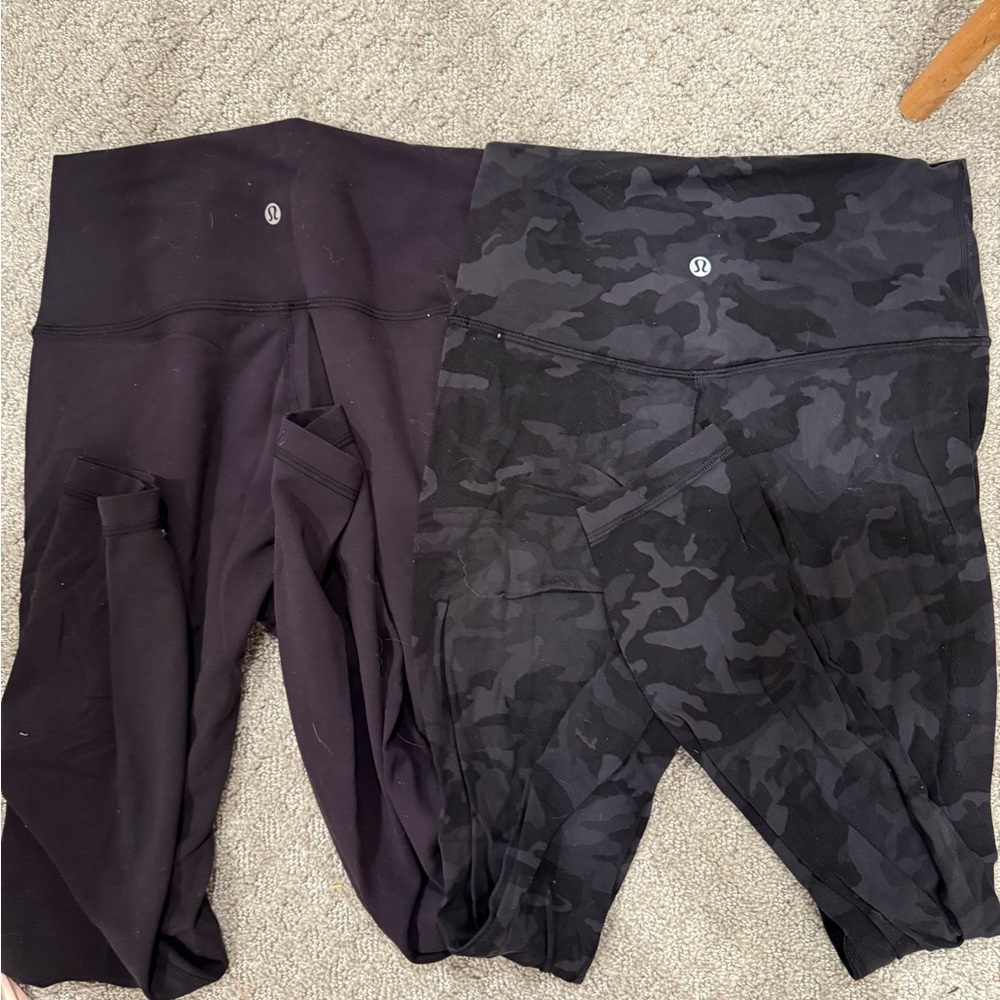 lululemon athletica Black and Camo Leggings 2 for 80 dollars size